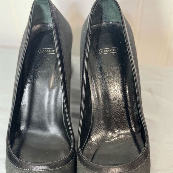 Coach Melora Black Square Toe Heels Made in Italy Women’s 7B VTG Quiet Luxury - Picture 7 of 8